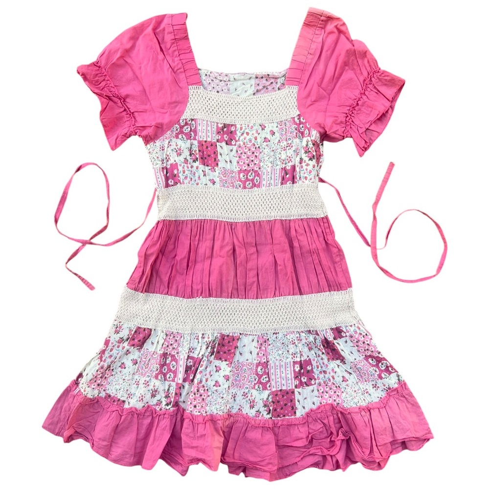 Vintage Patchwork Babydoll Pink Coquette Dress